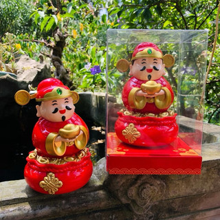 Tượng Thần Tài Năng Lượng Mặt Trời Cao 14cm Trang Trí Taplo Ô Tô Mang Lại Tài Lộc May Mắn