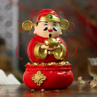 Tượng Thần Tài Năng Lượng Mặt Trời Cao 14cm Trang Trí Taplo Ô Tô Mang Lại Tài Lộc May Mắn