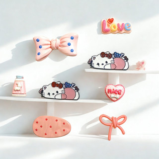 Set Charm Hello Kitty Love Pink Baby Cute – Nơ Hồng, Trái Tim Nice, Love Candy, Charm Gắn Dép DIY Hot Trend