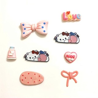 Set Charm Hello Kitty Love Pink Baby Cute – Nơ Hồng, Trái Tim Nice, Love Candy, Charm Gắn Dép DIY Hot Trend