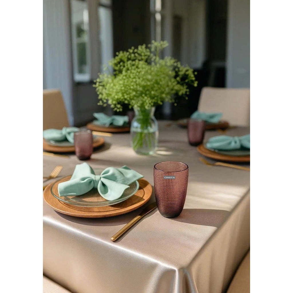 Bộ 6 Cốc Thủy Tinh Vân Lưới Dập Nổi Crista Home 420ml Màu Tím Cao Cấp Decor Bàn Tiệc QuàTết