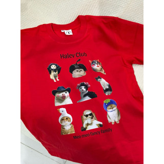Áo thun Halev Unisex form Oversize nam nữ in hình Mèo vui nhộn Fancy chất Cotton 100% sợi đôi 250gsm cao cấp