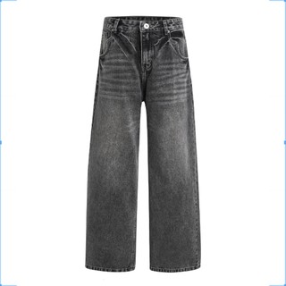 Quần Jeans ống xuông cao cấp - Ivankov Loose Fit Washed Grey Denim Pants