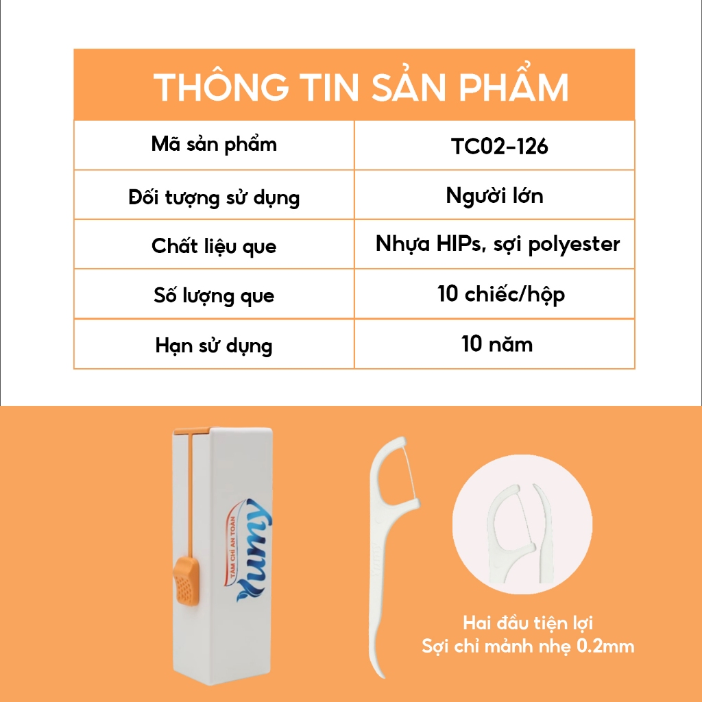 Combo 4 hộp Tăm chỉ tự động YUMY 10 chiếc/hộp cá nhân thiết kế thông minh nhỏ gọn tiện lợi(TC02-126)