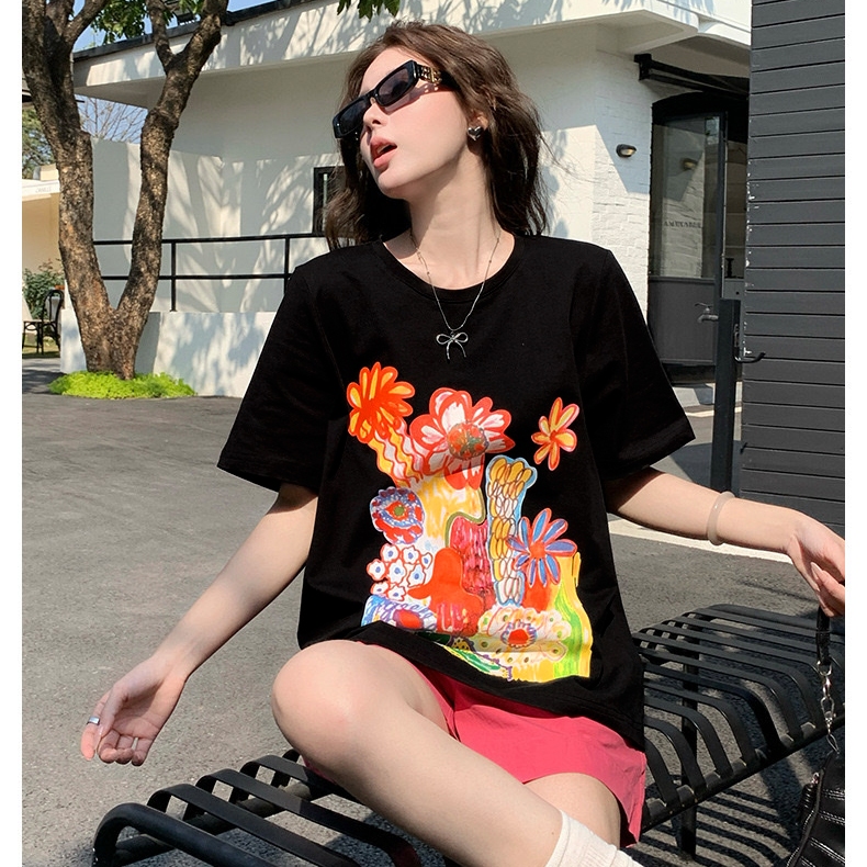 Áo Thun Mirage Đen Hoa Cam Local Brand Chất 100% Cotton Mềm Mịn Thoáng Mát.
