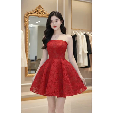 LNG-Váy ren xoè cúp ngực đi tiệc đi chơi cực xinh, váy xoè ngắn cho dâu đi bàn, váy đi tiệc dự sự kiện
