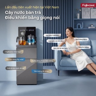 Cây nước bàn trà điều khiển bằng giọng nói Fujihome TB2411N-VOICE – Màn hình LED cảm ứng