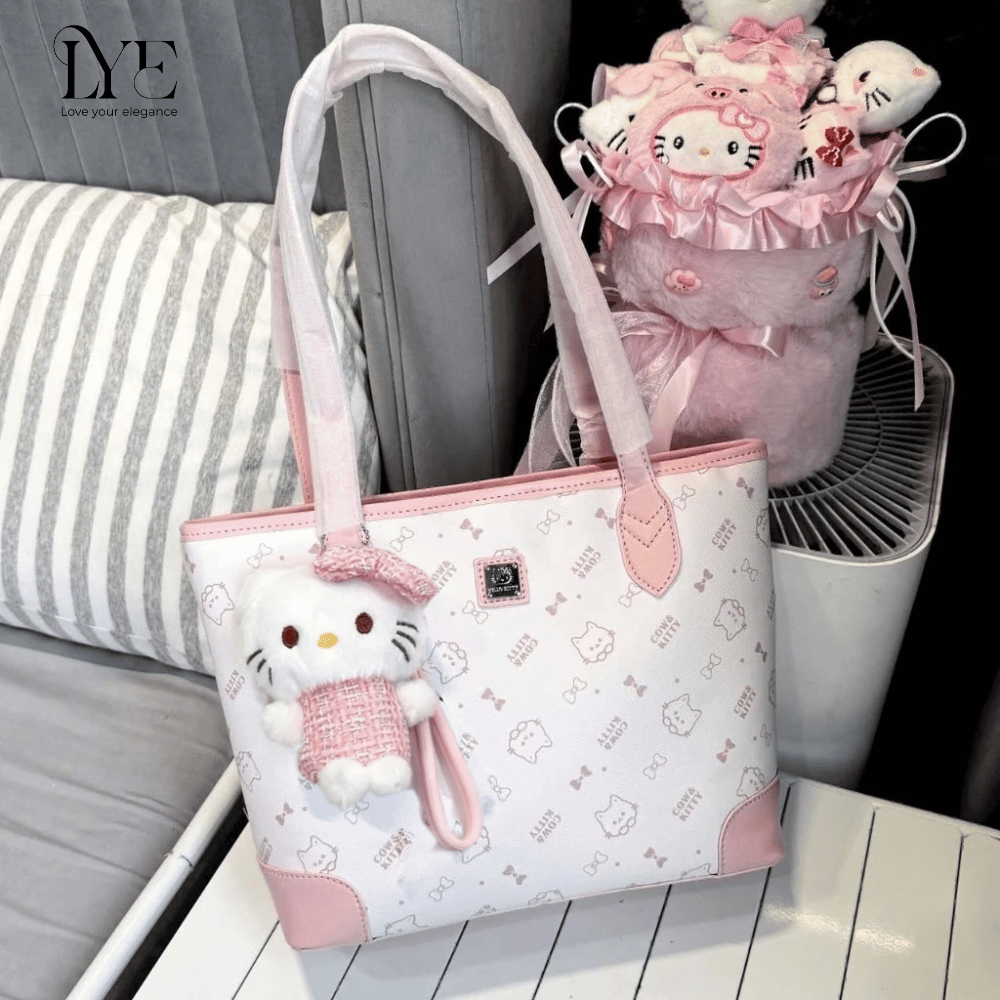 Túi Xách Nữ LYE Form To Hình Hello Kitty Kèm Charm Hello Kitty Túi Đựng ...