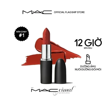 Son thỏi lì biểu tượng MAC MACXIMAL Silky Matte Lipstick bền màu và mịn lì như nhung lên tới 12H