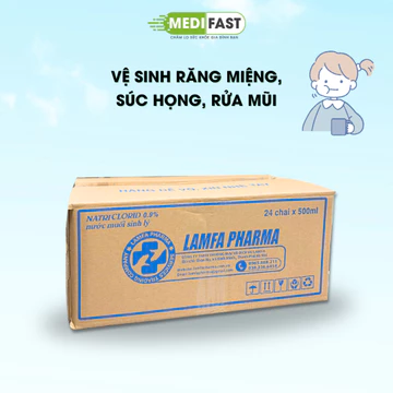 Nước súc miệng, rửa mũi họng - Nước muối sinh lý Lamfa NaCl 0,9% Vệ sinh hàng ngày