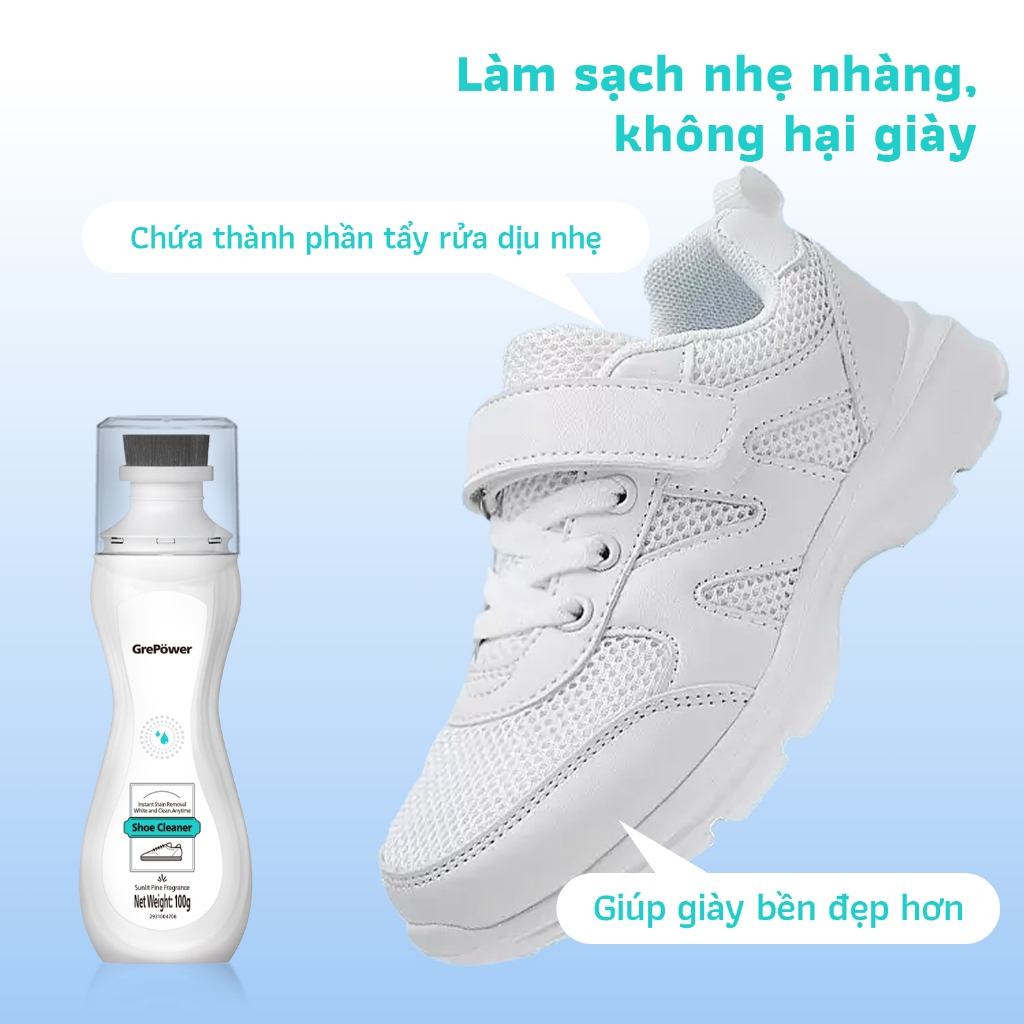 Chai tẩy trắng giày GrePower - không cần giặt， Lau là sạch!