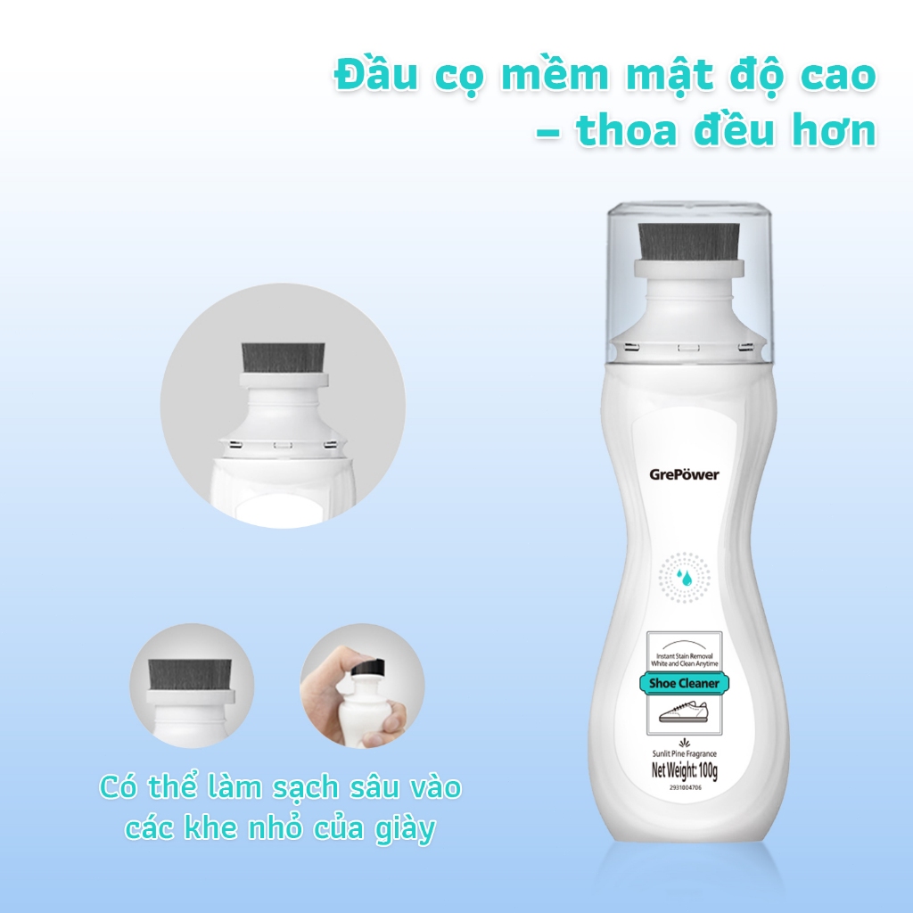 Chai tẩy trắng giày GrePower - không cần giặt， Lau là sạch!