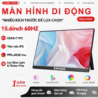 Màn Hình Cảm Ứng Di Động 15.6 Inch Full HD IPS HDR Type-C HDMI - Hỗ Trợ Laptop, Điện Thoại, Game (Tặng Kèm Cáp)