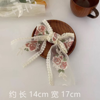 kẹp tóc nơ hoa hồng ren tiểu thư nhẹ nhàng qccc