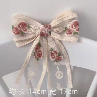kẹp tóc nơ hoa hồng ren tiểu thư nhẹ nhàng qccc