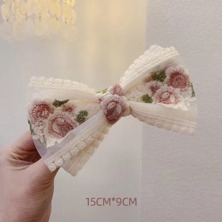 kẹp tóc nơ hoa hồng ren tiểu thư nhẹ nhàng qccc