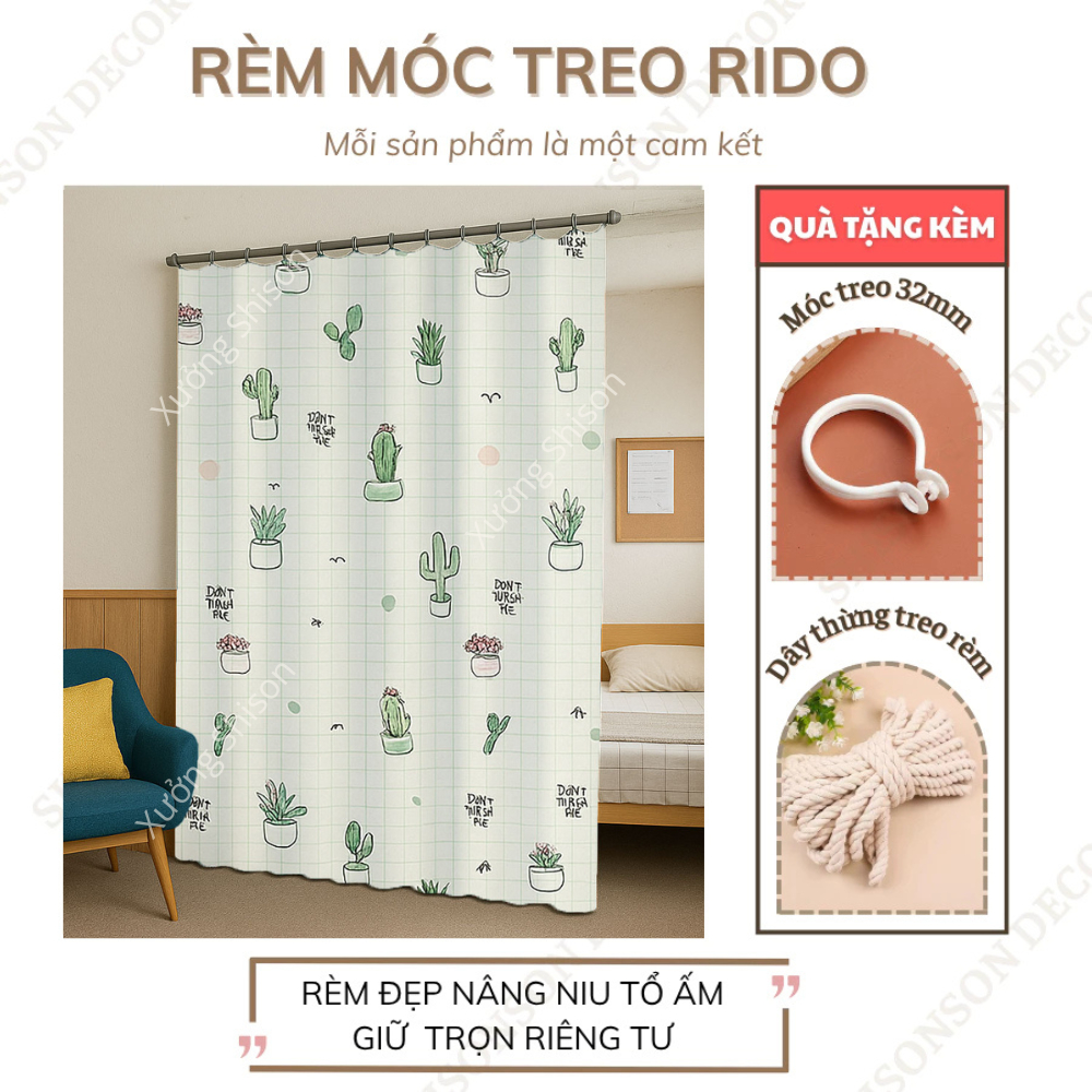 Rèm ngăn phòng che nắng trang trí phòng trọ sử dụng móc treo Rido tiện lợi, nhiều mẫu mã độc mới, chất lượng tốt nhất
