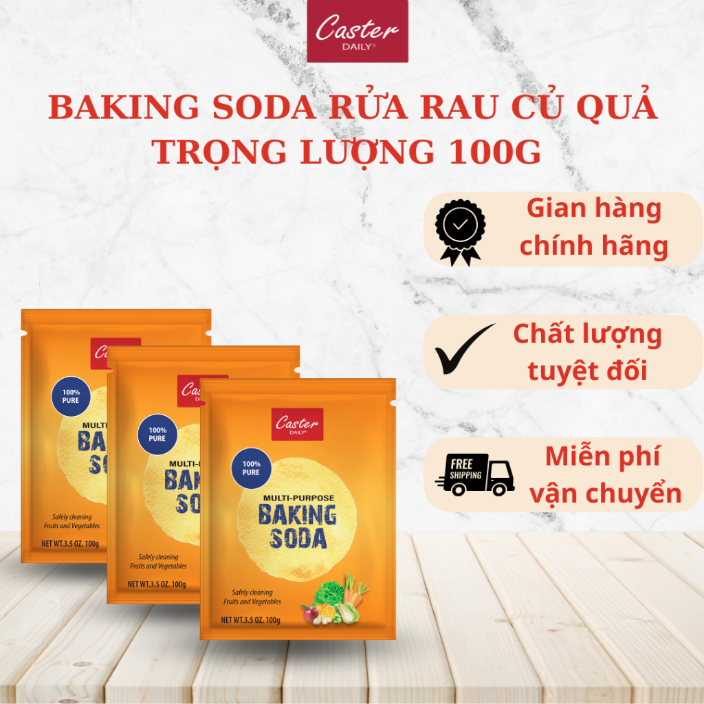 BAKING SODA CASTER DAILY NGÂM RỬA RAU CỦA QUẢ GÓI 100G | Shopee Việt Nam