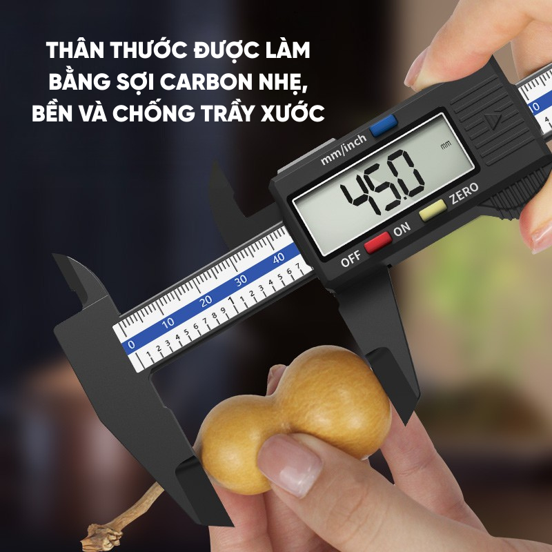 Thước Kẹp Điện Tử RAYENR Phạm Vi Đo 150mm, Thước Cặp Điện Tử Màn Hình LCD Độ Chính Xác Cao TKDT001