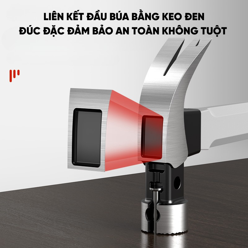 Búa Đóng Nhổ Đinh RAYENR, Búa Móng Vuốt Thép Cacbon Cao Cấp Cứng Cáp Bền Bỉ Tay Cầm Bọc Cao Su TPR BUA003
