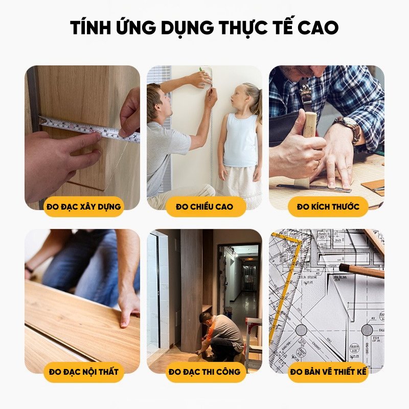 Thước Cuộn Thép Tự Khóa RAYENR, Thước Dây Cuộn 5m/7m/10m Vỏ ABS Dày Chống Va Đập TC001