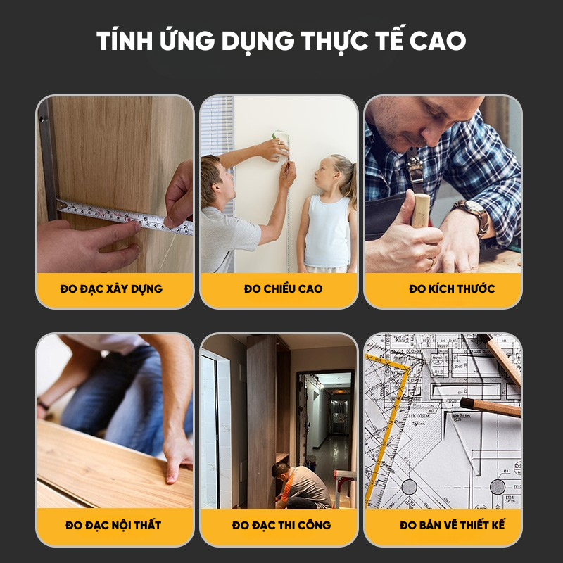 Thước Cuộn Tự Khóa RAYENR, Thước Dây Thép 5m/7m/10m Khoang Nhìn Trong Suốt Thép Cacbon Vỏ Nhựa ABS TC002