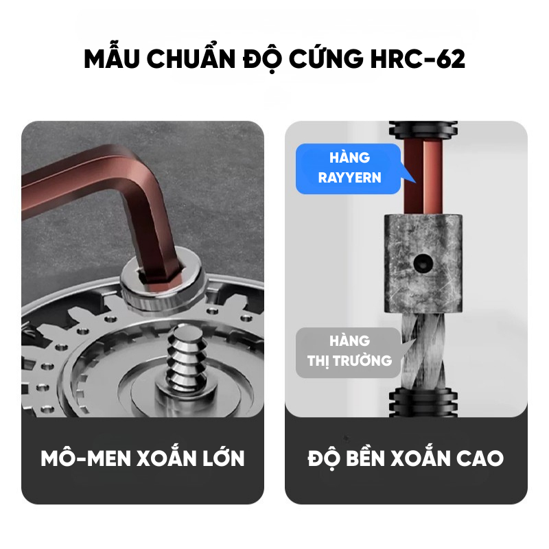 Bộ Lục Giác Đa Năng 9 Món RAYENR, Bộ Lục Giác Đầu Bi, Đầu Hoa Thị, Đầu Phẳng Chất Liệu CR-V Siêu Cứng LG001