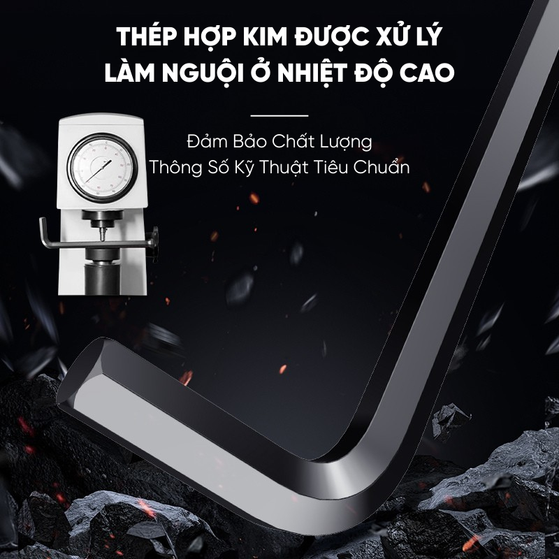 Bộ Lục Giác Đa Năng 9 Món RAYENR, Bộ Lục Giác Đầu Bi, Đầu Hoa Thị, Đầu Phẳng Chất Liệu CR-V Siêu Cứng LG001