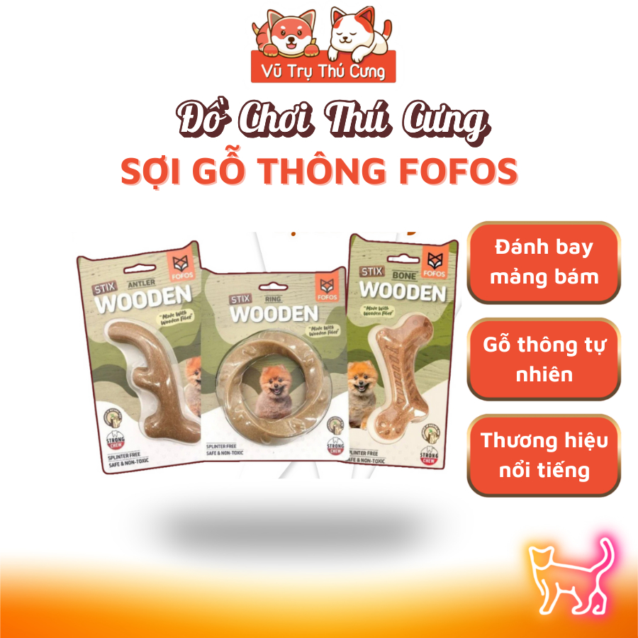 Đồ Chơi Nhai Gặm Cho Chó Bằng Sợi Gỗ Thông FOFOS
