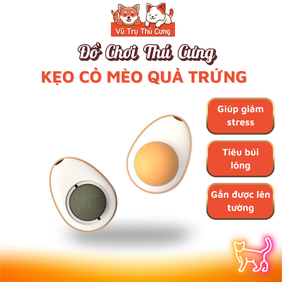 Đồ Chơi Kẹo Cỏ Mèo Dán Tường Giúp Mèo Thư Giãn, Thơm Miệng, Tiêu Búi Lông