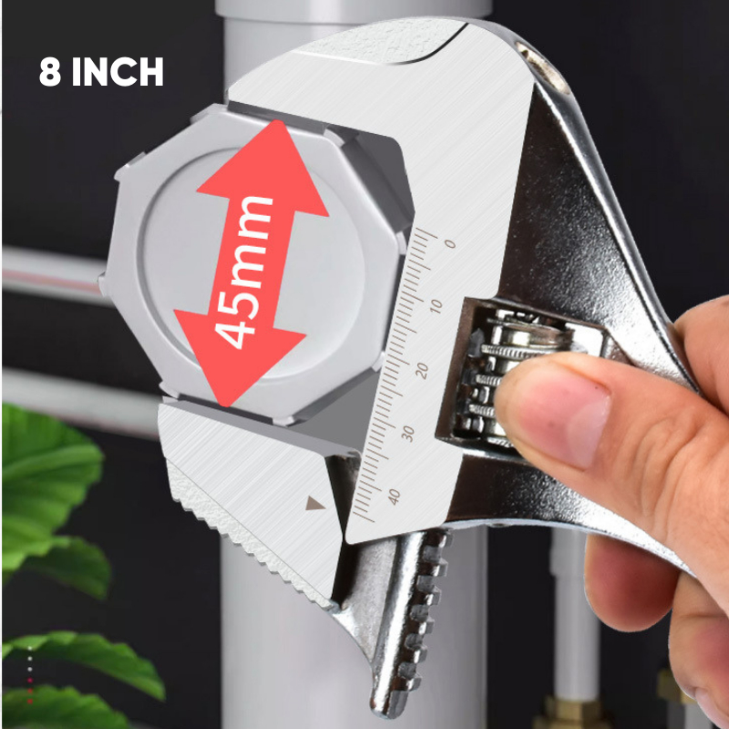 Mỏ Lết Hợp Kim Thép Cao Cấp RAYENR, Cờ Lê Miệng Rộng Điều Chỉnh Linh Hoạt Tay Cầm Nhựa MOLET002