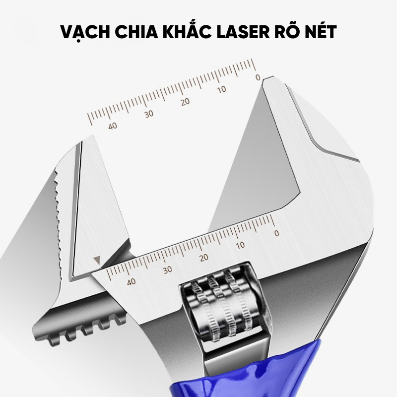 Mỏ Lết Hợp Kim Thép Cao Cấp RAYENR, Cờ Lê Miệng Rộng Điều Chỉnh Linh Hoạt Tay Cầm Nhựa MOLET002