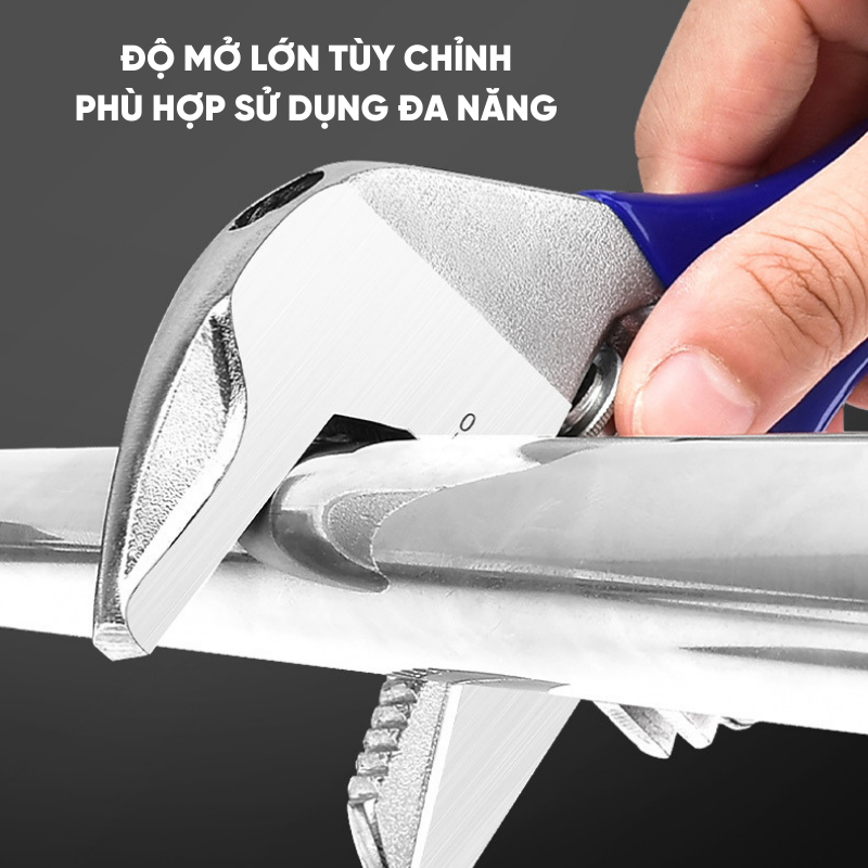 Mỏ Lết Hợp Kim Thép Cao Cấp RAYENR, Cờ Lê Miệng Rộng Điều Chỉnh Linh Hoạt Tay Cầm Nhựa MOLET002