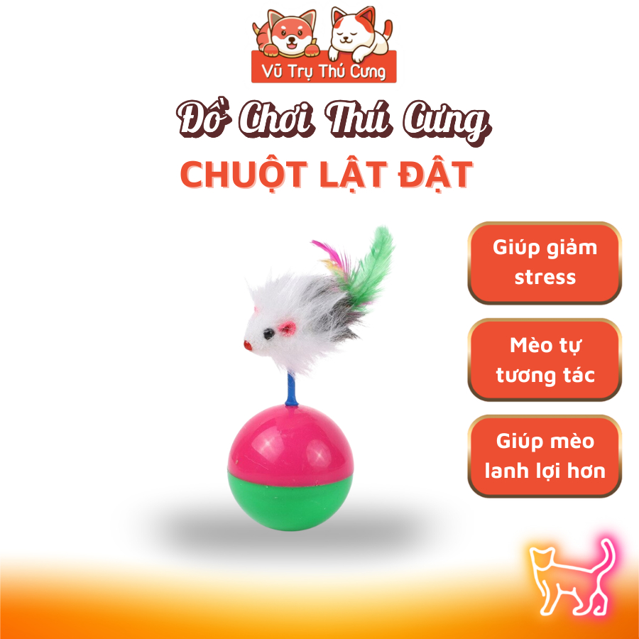 Đồ Chơi Chuột Lật Đật Cho Mèo Tương Tác