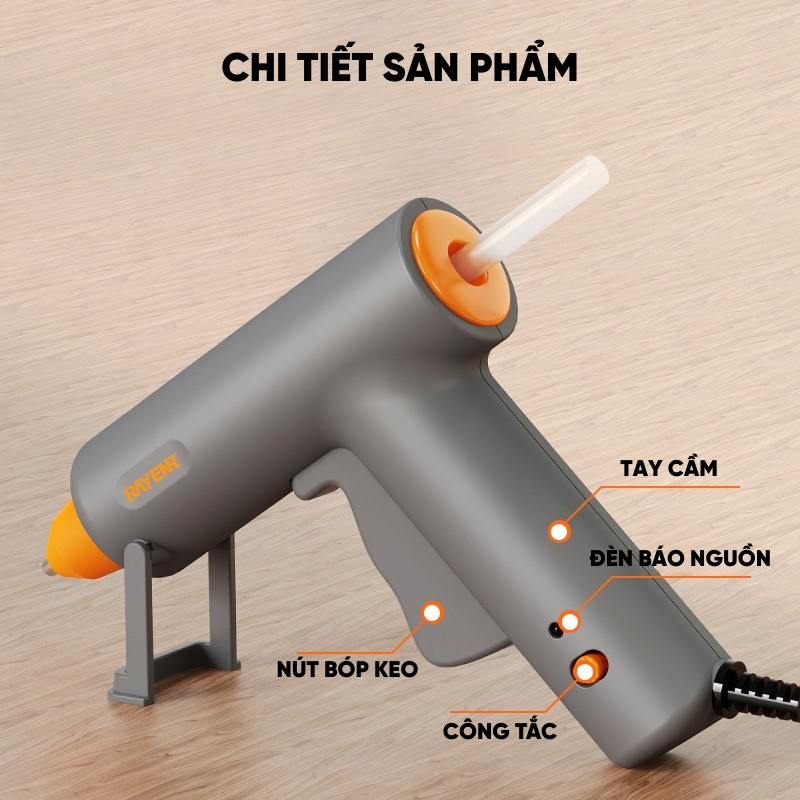 Máy Bắn Keo Nến Silicon RAYENR, Súng Bắn Keo Nóng Chảy Công Suất 20W Phù Hợp Thủ Công DIY SBK002