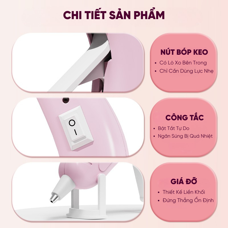 Máy Bắn Keo Nến 20W RAYENR, Súng Bắn Keo Nến Silicon Nóng Chảy Nhỏ Gọn Tiện Lợi Phù Hợp Handmade DIY SBK001