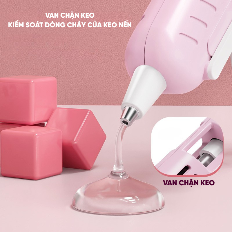 Máy Bắn Keo Nến 20W RAYENR, Súng Bắn Keo Nến Silicon Nóng Chảy Nhỏ Gọn Tiện Lợi Phù Hợp Handmade DIY SBK001