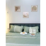 [XẢ KHO GIÁ TỐT] Bộ ga phủ 4 món, chăn ga chần bông chất liệu cotton dày dặn, mềm mịn, thoáng mát, họa tiết mát mẻ sắc x — ảnh 2