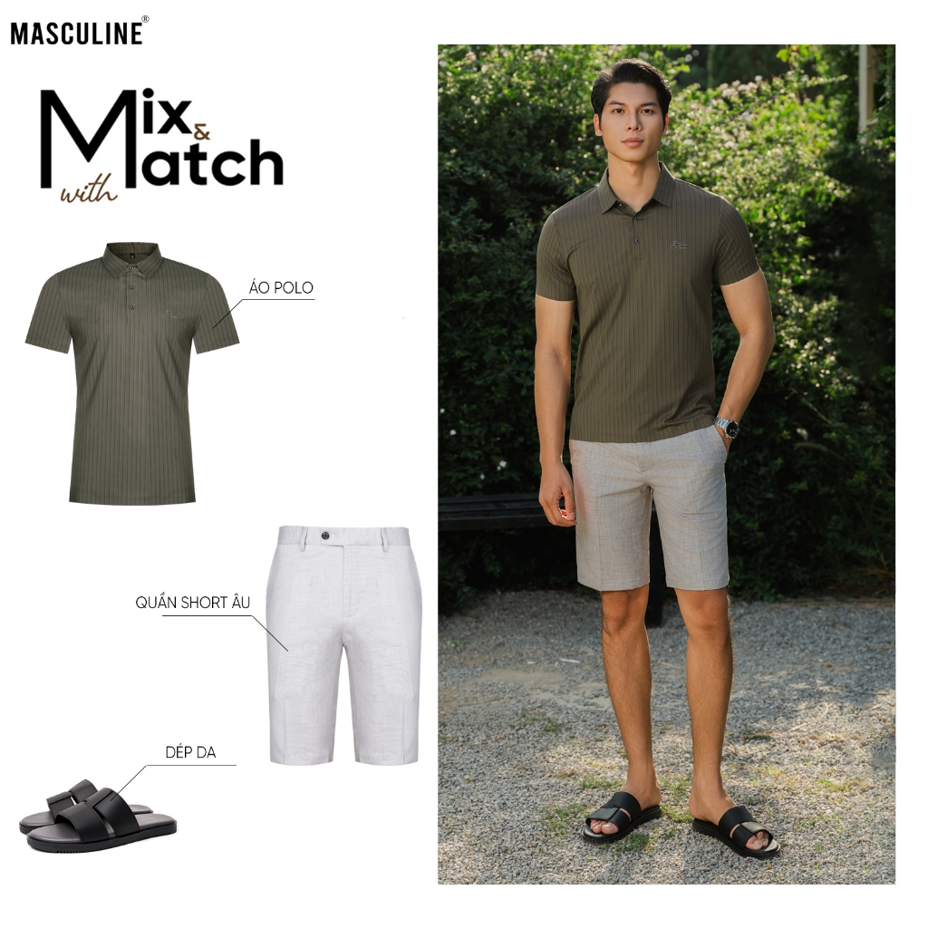 Áo polo nam cao cấp MASCULINE MPL504 Thiết kế hiện đại  dáng slim fit co giãn tốt bền màu