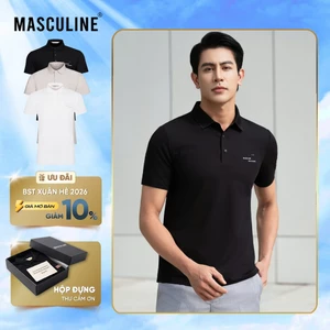 Áo polo nam cao cấp MASCULINE MPL507 Chất liệu sợi tơ tằm mềm mại co giãn bền màu Form Slim Fit