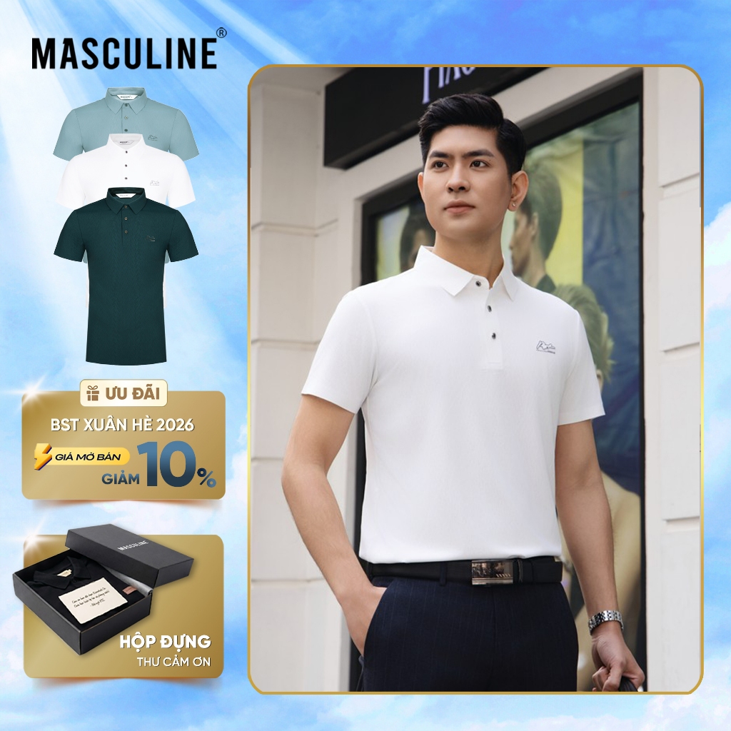 Áo polo nam cao cấp MASCULINE MPL508 Chất liệu tơ tằm Co giãn tốt mềm mịn Form Regular fit