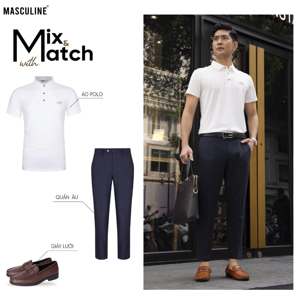 Áo polo nam cao cấp MASCULINE MPL508 Chất liệu tơ tằm Co giãn tốt mềm mịn Form Regular fit