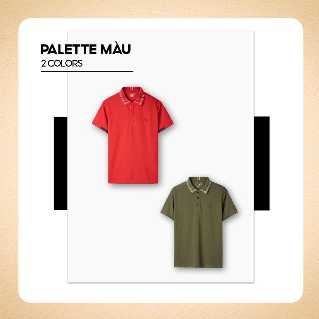 Áo polo CHEVAL vải Cotton Premium mịn mát đứng form, họa tiết ngựa thêu sắc nét, cổ phối tinh tế, đỏ nổi bật - FEAER