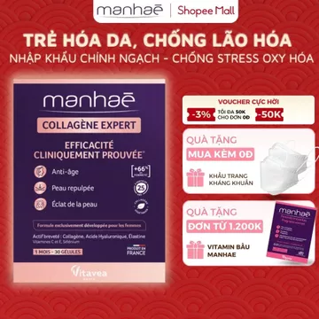 Viên uống Collagen Manhae Collagen thủy phân giúp làn da trắng sáng, mờ nám mờ nếp nhăn 30 viên