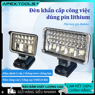 Phù Hợp Pin Makita  Đèn Khẩn Cấp Công Việc Dùng Pin Lithium Chống Nước Chống Bụi Đèn Sáng Cao Cổng Sạc USB3.0 Đôi