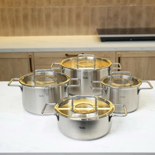 HCM Bộ nồi FISSLER Pure Collection 4 món vung kính made in Germany chất liệu thép không gỉ18/10 cao cấp GermanySnT 70171