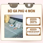 [XẢ KHO GIÁ TỐT] Bộ ga phủ 4 món, chăn ga chần bông chất liệu cotton dày dặn, mềm mịn, thoáng mát, họa tiết mát mẻ sắc x — ảnh 1