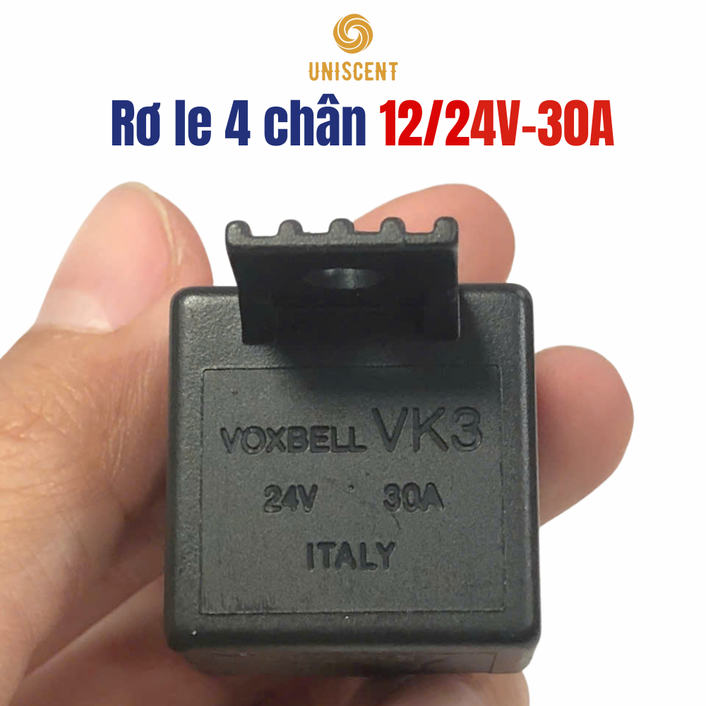 Rơ Le/ Relay/ Rơle 4 Chân 12/24V-30A VOXBELL - Dùng Cho Còi Đèn Và Các Thiết Bị Điện Cho Ô Tô Xe Máy
