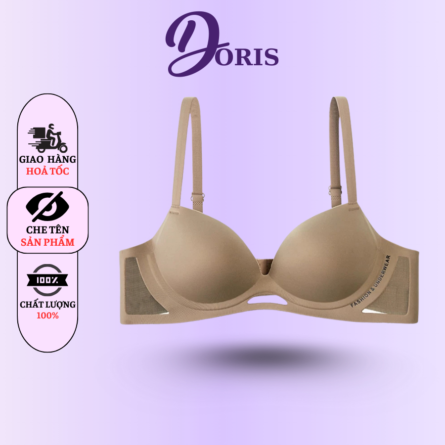 Áo Ngực Đúc Su Không Gọng Cúp Tròn Nâng V1 Phối Lưới Thoáng Mát DORIS AL206