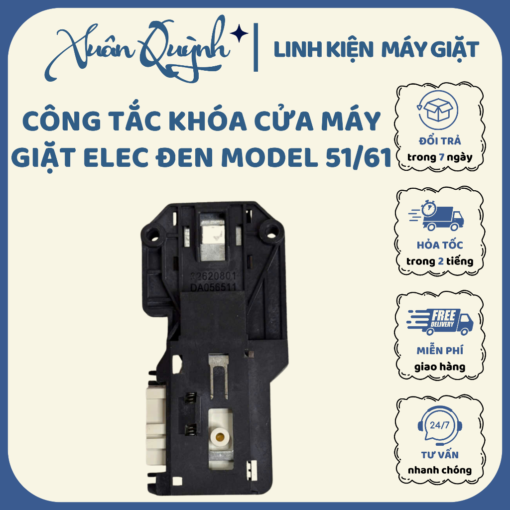 Công tắc khóa cửa máy giặt ELEC chính hãng – linh kiện sửa chữa, dễ thay thế